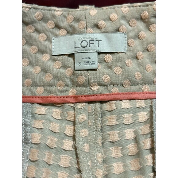 Ann Taylor Loft Shorts Size 8 Tan Pink Polka Dot Marisa Style Mid Rise Polyester - Picture 5 of 6
